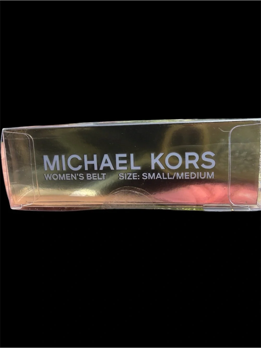 Michael Kors Metallic Gold Logo Belt with Gold-Tone Buckle